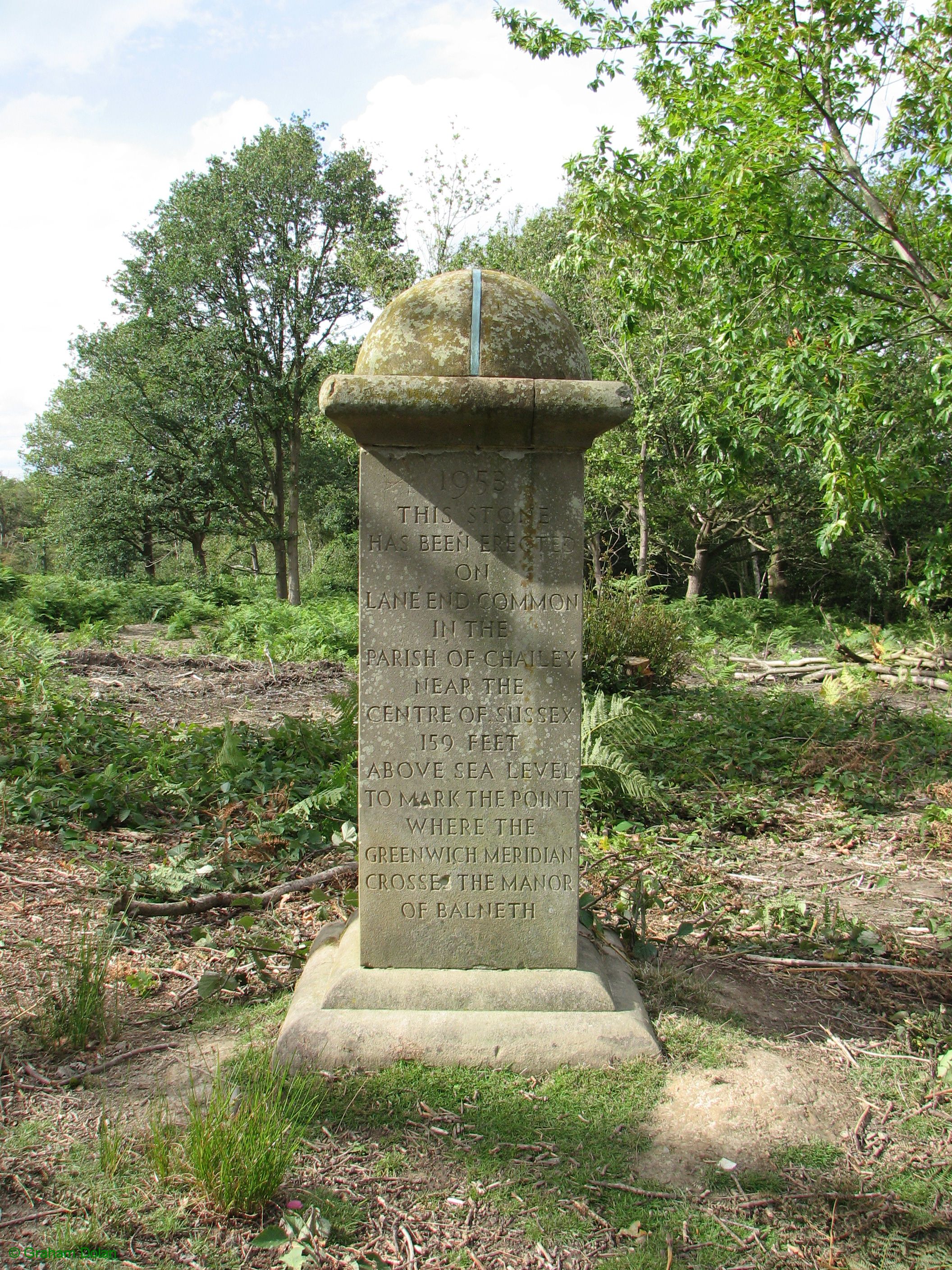 Greenwich Meridian Marker; England; East Sussex; Chailey